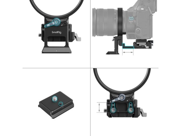 SmallRig 4306, Monteringsplate, Sort, Aluminium, Rustfritt stål, 1/4-20, 3/8-16", M4, China