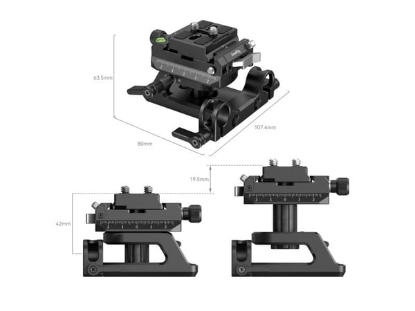 SmallRig 4233, Monteringsplate, Sort, Aluminium, Rustfritt stål, 1/4-20, 3/8-16", 107,4 mm, 80 mm