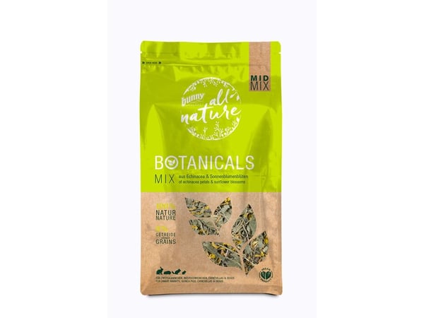 Bunny Nature Botanicals Mid Mix, Flakes, 140 g, Chinchilla, Degu, Guinea gris, Kanin