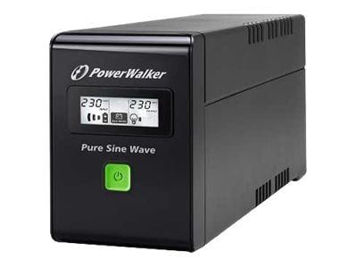 PowerWalker VI 800 SW - UPS - AC 220/230/240 V - 480 Watt - 800 VA - 9 Ah - USB - utgångskontakter: 3 - svart