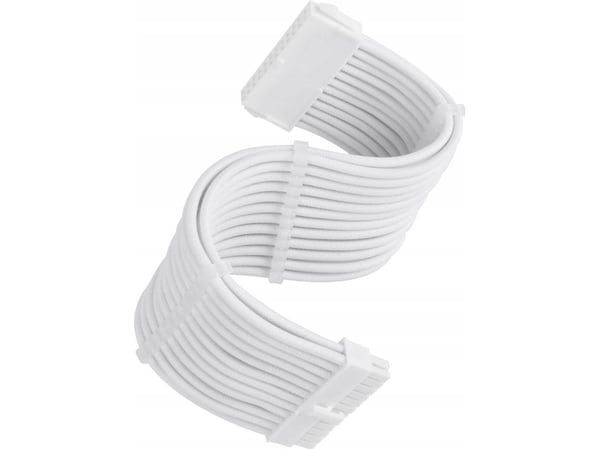 SilverStone strømutvider SST-PP07E-MBW-V2, 24-pins ATX (hvit, 30 cm)