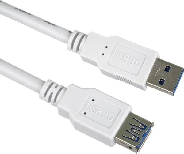 PremiumCord förlängningskabel USB 3.0 Super-Speed 5 Gbit/s A-A, MF, 9-polig, 0,5 m, vit (ku3paa05w)