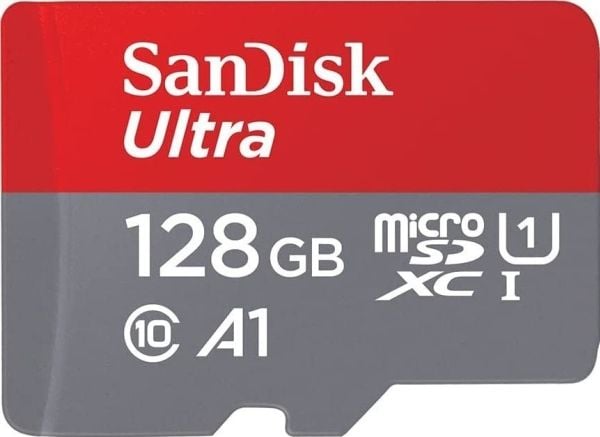 SanDisk Ultra - Flashminnekort (microSDXC til SD-adapter inkludert) - 128 GB - A1 / UHS-I U1 / Class10 - microSDXC UHS-I