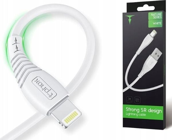USB T-Phox USB-A til Lightning-kabel 1,2 m svart