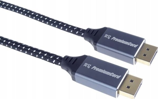 Kaapeli PremiumCord PREMIUMCORD Kaapeli DisplayPort 1.4 -liitäntäkaapeli, metallia ja kullattuja liittimiä, 1,5 m