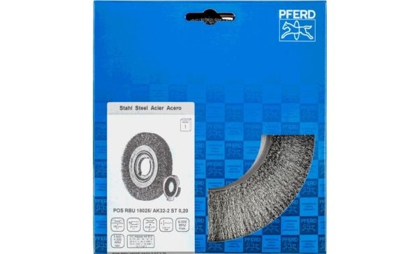 PFERD 43701235, Slipebørste, Universal, 6000 o/min, Rund, 5,08 cm, 18 cm