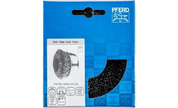 PFERD 43469102, Kopp stålbørste, 10 cm, 8500 RPM, 1 stykker