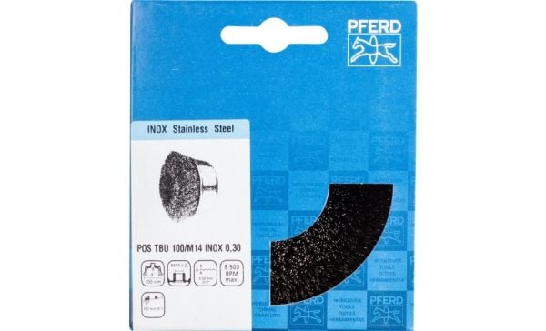 PFERD 43469103, Kopp stålbørste, 10 cm, 8500 RPM, 1 stykker