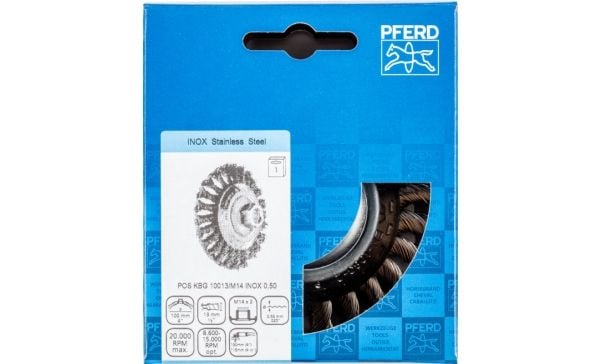 PFERD Bevel brushes knotted, with thread, Stål