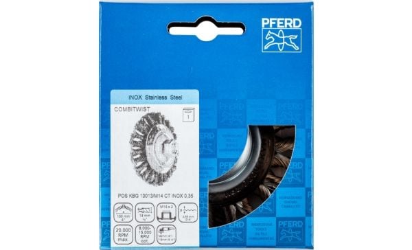 PFERD Bevel brushes knotted, COMBITWIST with thread, Stål