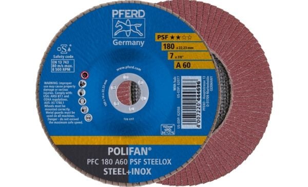 PFERD PFC 180 A 60 PSF STEELOX, metall, 8500 o/min, 18 cm, 10 stk.