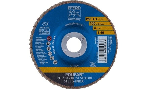 PFERD PFC 100 Z 40 PSF STEELOX/16.0, Metall, 15300 o/min, 10 cm, 10 stk.
