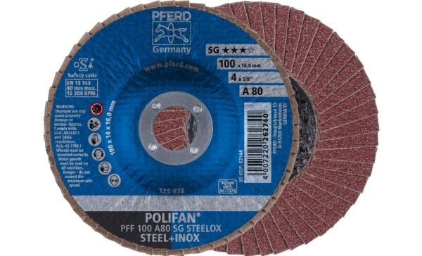 PFERD PFF 100 A 80 SG STEELOX/16.0, metalli, 15300 rpm, 10 cm, 10 kpl, 10 kpl PFERD PFF 100 A 80 SG STEELOX/16.0, metalli, 15300 rpm, 10 cm, 10 kpl, 10 kpl