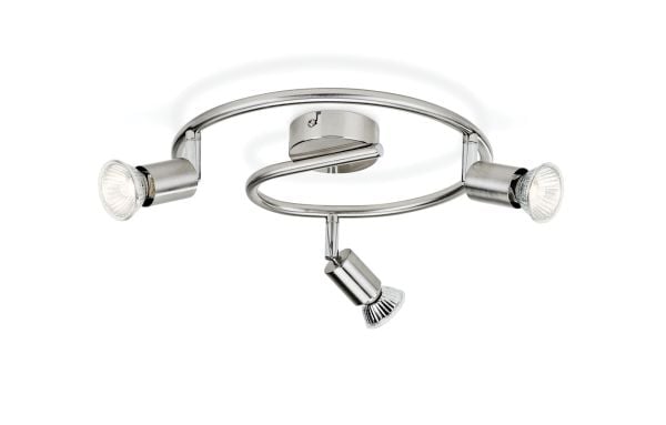 Philips myLiving Limbali-spotlys til tak/vegg, 3 stk., Spotlight på skinne, GU10, 3 ampuller, LED, 230 V, Kromfarget