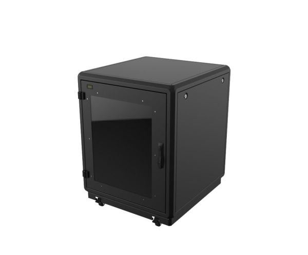 Lanview by Logon - Rack skap - 750 x 800 mm, soundproof - med strømdistribusjonsenhet, digital temperature indicator - free-standing - svart - 16U ...
