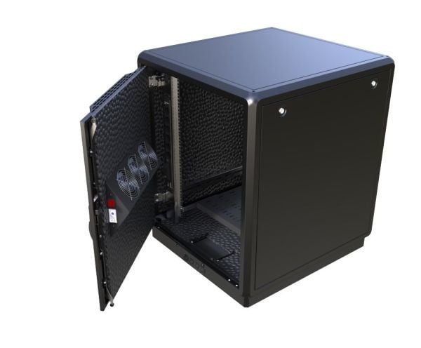 Lanview by Logon - Rack skap - 750 x 800 mm, soundproof - med strømdistribusjonsenhet, digital temperature indicator - free-standing - svart - 16U ...