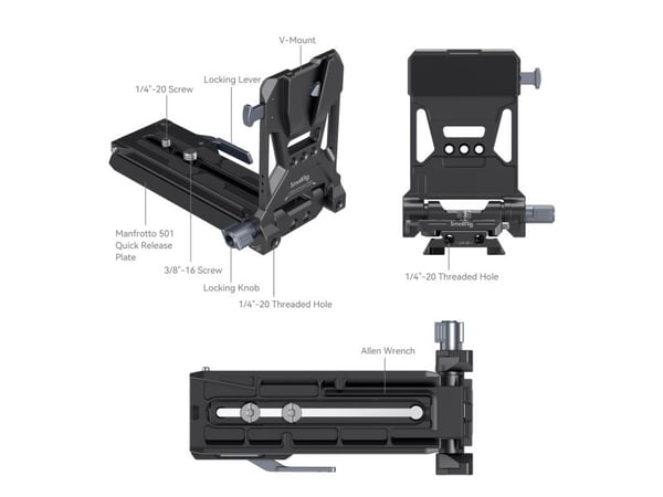 SmallRig 4323, Monteringsplatta, Svart, 10 kg, 291 mm, 108 mm, 124 mm