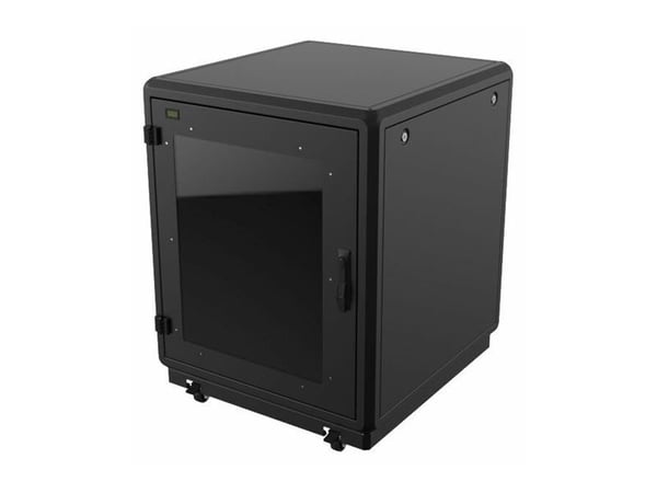 Lanview by Logon - Rack skap - 750 x 800 mm, soundproof - med strømdistribusjonsenhet, digital temperature indicator - free-standing - svart - 16U ...