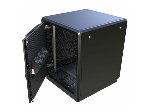 Lanview by Logon - Rack skap - 750 x 800 mm, soundproof - med strømdistribusjonsenhet, digital temperature indicator - free-standing - svart - 16U ...