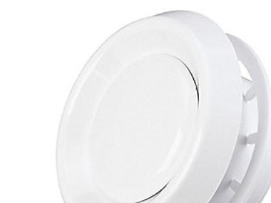 Duka ud og indblæsningsventil - PVC, Hvid, Ø100 mm, Type VRF