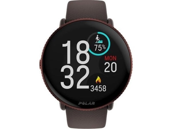 Polar Ignite 3 Titanium - Sportsur med bånd - lær - sun-kissed bronze - båndbredde: S/L - display 1.28" - 32 MB - Bluetooth - 36 g