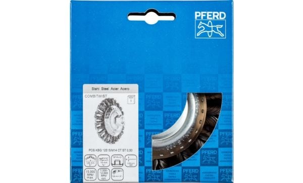 PFERD Bevel brushes knotted, COMBITWIST with thread, Stål