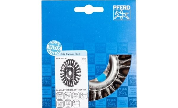 PFERD POS RBGIT 11512/22,2 CT INOX 0,35, 11,5 cm, 11,5 cm, Stål, Ikke-jernholdig metall, Bronse, Rustfritt stål, Aluminium, 12500 o/min