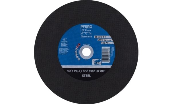 PFERD Cut-off wheels for chopsaws (CHOPSAW) SG CHOP HD STEEL, 35 cm, 10 stykker