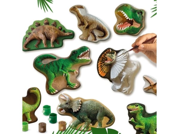 SES Creative Casting and painting - Dinosaur world, Støpe/malesett for barn, 5 år, Fotoark kartong, Flerfarget