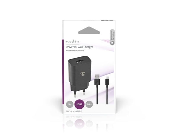 Nedis WCHAM105ABK, Sisätila, AC, 1 m, Musta