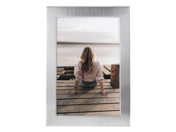 Hama 00193109, Enkel bilderamme, Aluminium, Sølv, Bord, Vegg, 10 x 15 cm, Rektangulær