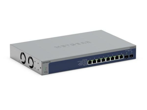 NETGEAR S3600 Series XS508TM - Switch - 2+/L3 Lite - smart - 8 x 10/25 Gigabit Ethernet + 2 x 10 Gb Ethernet SFP+ (opplink) - stasjonær, rackmonterbar