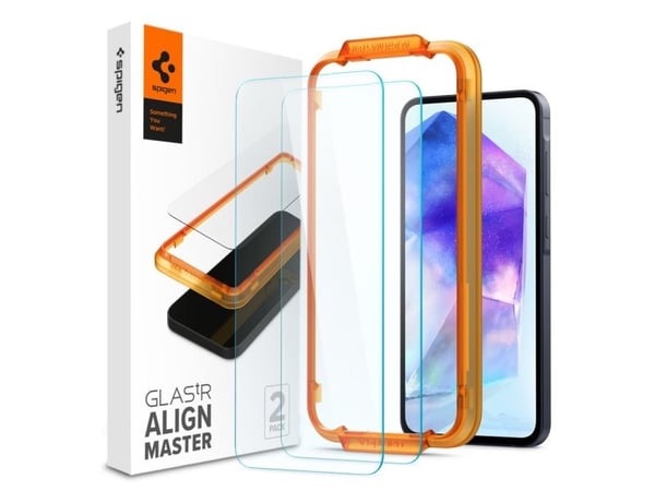 Spigen GLAS.tR AlignMaster, Samsung, Galaxy A55 5G (2024), Ripebestandig, Gjennomsiktig, 2 stk.