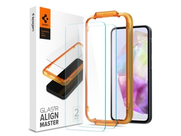 Spigen GLAS.tR AlignMaster, Samsung, Galaxy A35 5G (2024), Ripebestandig, Gjennomsiktig, 2 stk.