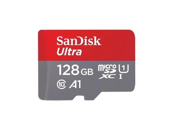 SanDisk Ultra - Flashminnekort (microSDXC til SD-adapter inkludert) - 128 GB - A1 / UHS-I U1 / Class10 - microSDXC UHS-I