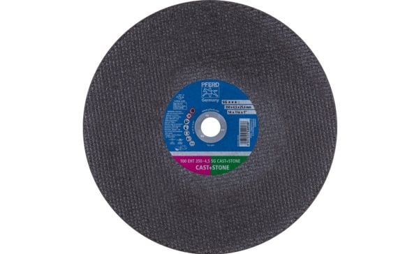 PFERD 100 EHT 350-4,5 SG STØP+STEIN/25,4, Støpejern, PFERD, 2,54 cm, 35 cm, 5500 o/min, 10 stk.