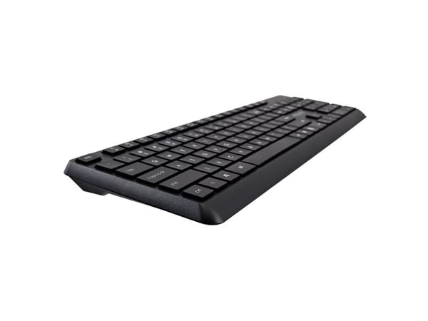 V7 CKW350US, Full størrelse (100 og), Trådløs, RF kabel-fri, QWERTY, Svart, Mus inkludert