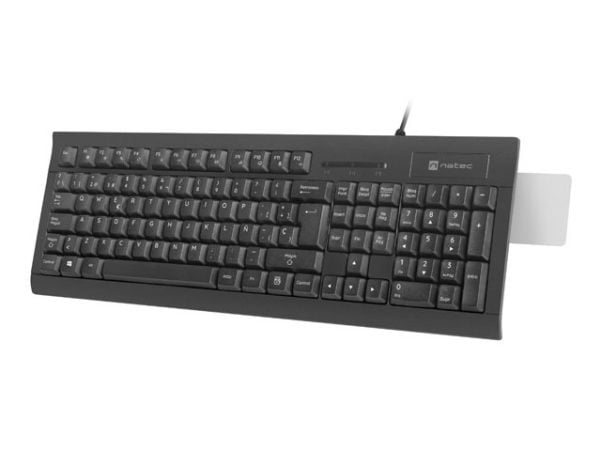 NATEC NKL-2052, Full størrelse (100 og), Koblet med ledninger (ikke trådløs), USB, Membrannøkkelbryter, QWERTY, Sort