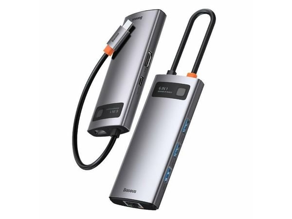 Baseus-sovitin 5in1 USB-C-keskitin 3x USB 3.0 + HDMI + USB-C-PD