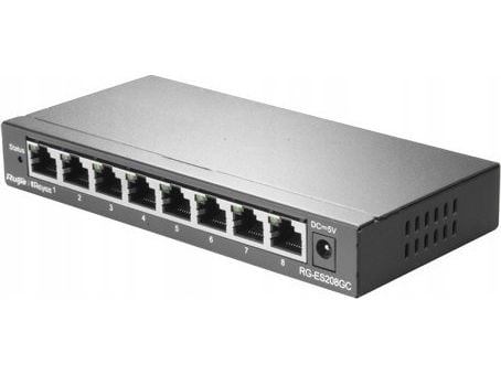 Ruijie Networks RG-ES208GC nettverksswitch managed L2 Gigabit Ethernet (10/100/1000) grå (RG-ES208GC)