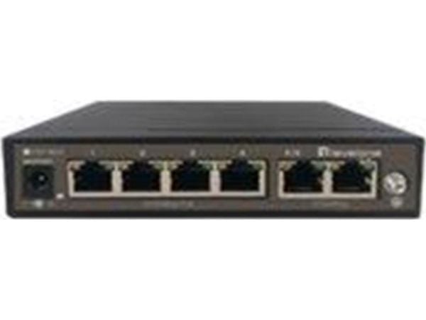 LevelOne FEP-0631 - Switch - ikke-styrt - 4 x 10/100 (PoE) + 2 x 10/100 (opplink) - stasjonær - PoE (60 W)