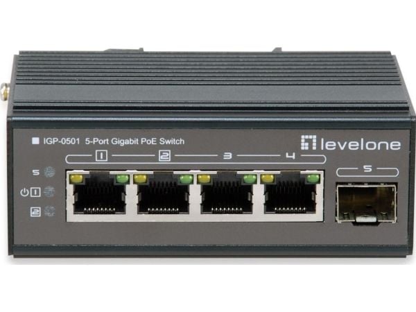 LevelOne IGP-0501, Gigabit Ethernet (10/100/1000), Full tosidig, Strøm over Ethernet (PoE), Kan monteres på vegg
