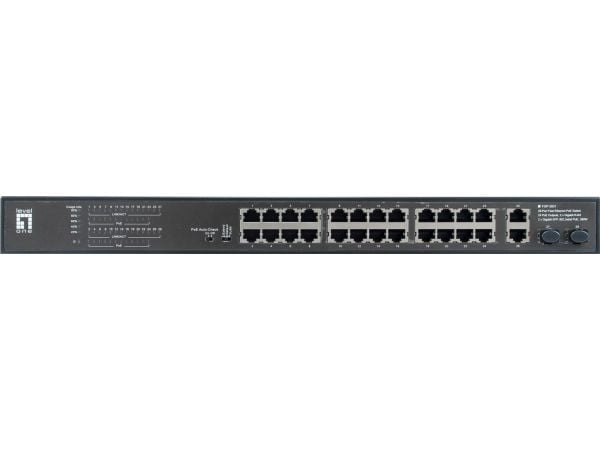 LevelOne FGP-2831, Uhåndtert, Fast Ethernet (10/100), Strøm over Ethernet (PoE), Rack-montering, 1U