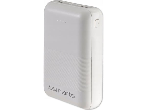4smarts VoltHub Go2 - Strømbank - 10000 mAh - 10.5 watt - 2.1 A - 3 utgangskontakter (USB-C, 2 x USB) - på kabel: USB-C - hvit