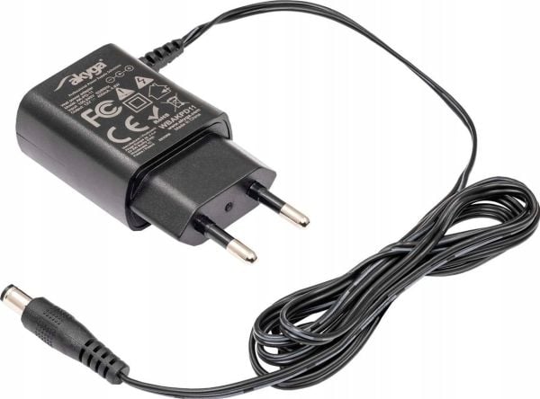 Akyga AK-PD-11 - Strømadapter - 4.8 watt - 400 mA (5,5 x 2,1 mm DC-jakk) - svart