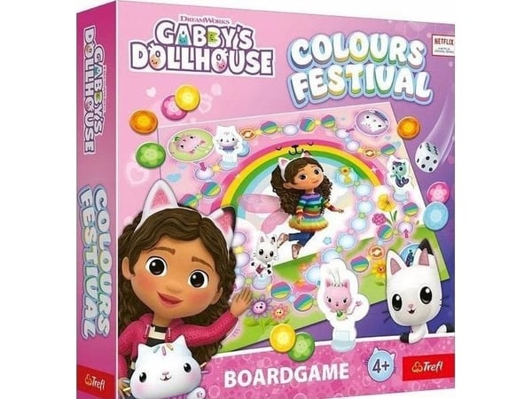 Fargefestivalen Gabis kattehus. Gabby's Dollhouse brettspill 02594 Trefl