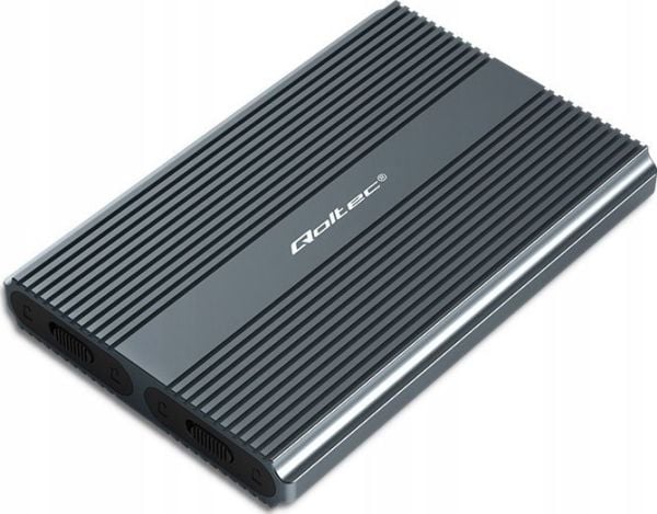 Qoltec - Tallennuspaketti - SSD, SATA, kaksi 2 x 2TB - M.2 - M.2 NVMe-kortti / PCIe (NVMe) - USB-C 3.1 (Gen 2) - harmaa