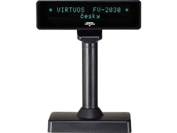 Virtuos VFD kunddisplay FV-2030B 2x20 9 mm seriell svart
