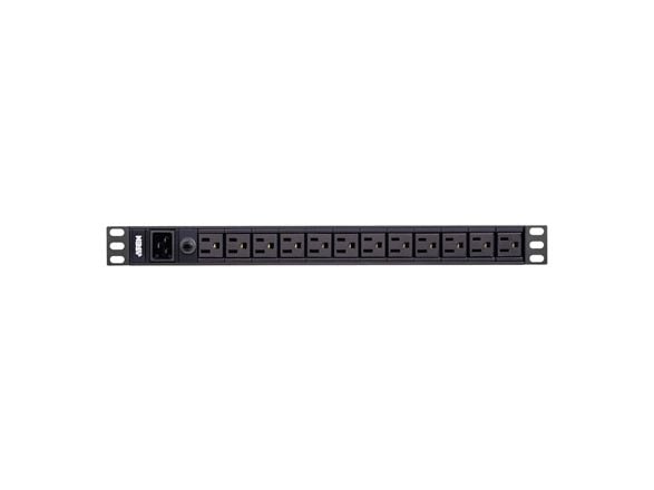 ATEN PE0212G, Grunnleggende, 1U, Enkelfaset, Aluminium, Sort, 12 AC-utganger