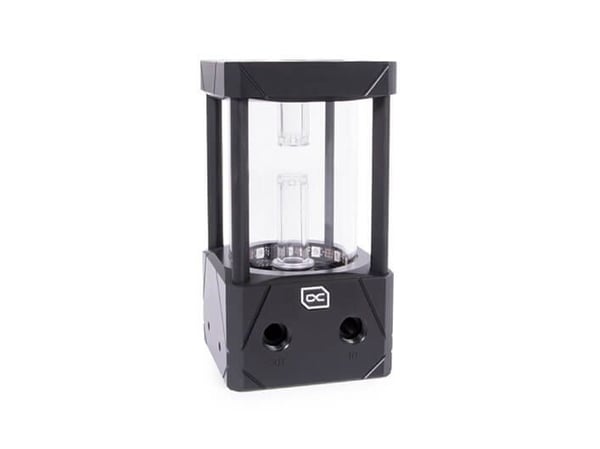 Alphacool Aurora D5, Reservoar, Acetal, Aluminium, Glass, Sort, Gjennomsiktig, 77 mm, 77 mm, 242 mm